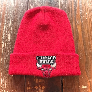 90's Rossmor Industries, Inc.  From Ohio 〝 CHICAGO BULLS 〟Knit Beanie Size　Free   〈 実寸 44~68 cm 〉