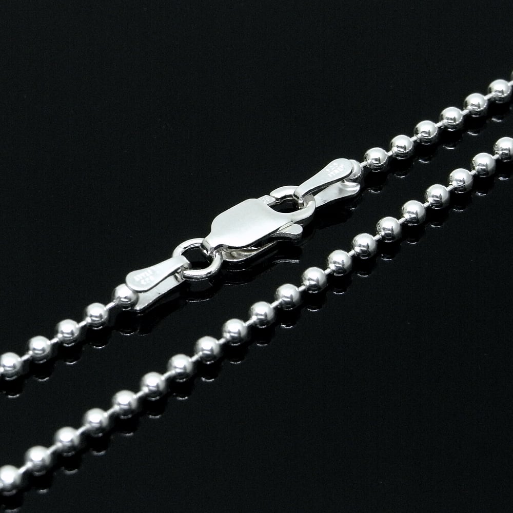 シルバー925 2mm ラウンドボールチェーン 40cm | Baked Milk シルバー925 2mm ラウンドボールチェーン 40cm | Baked Milk