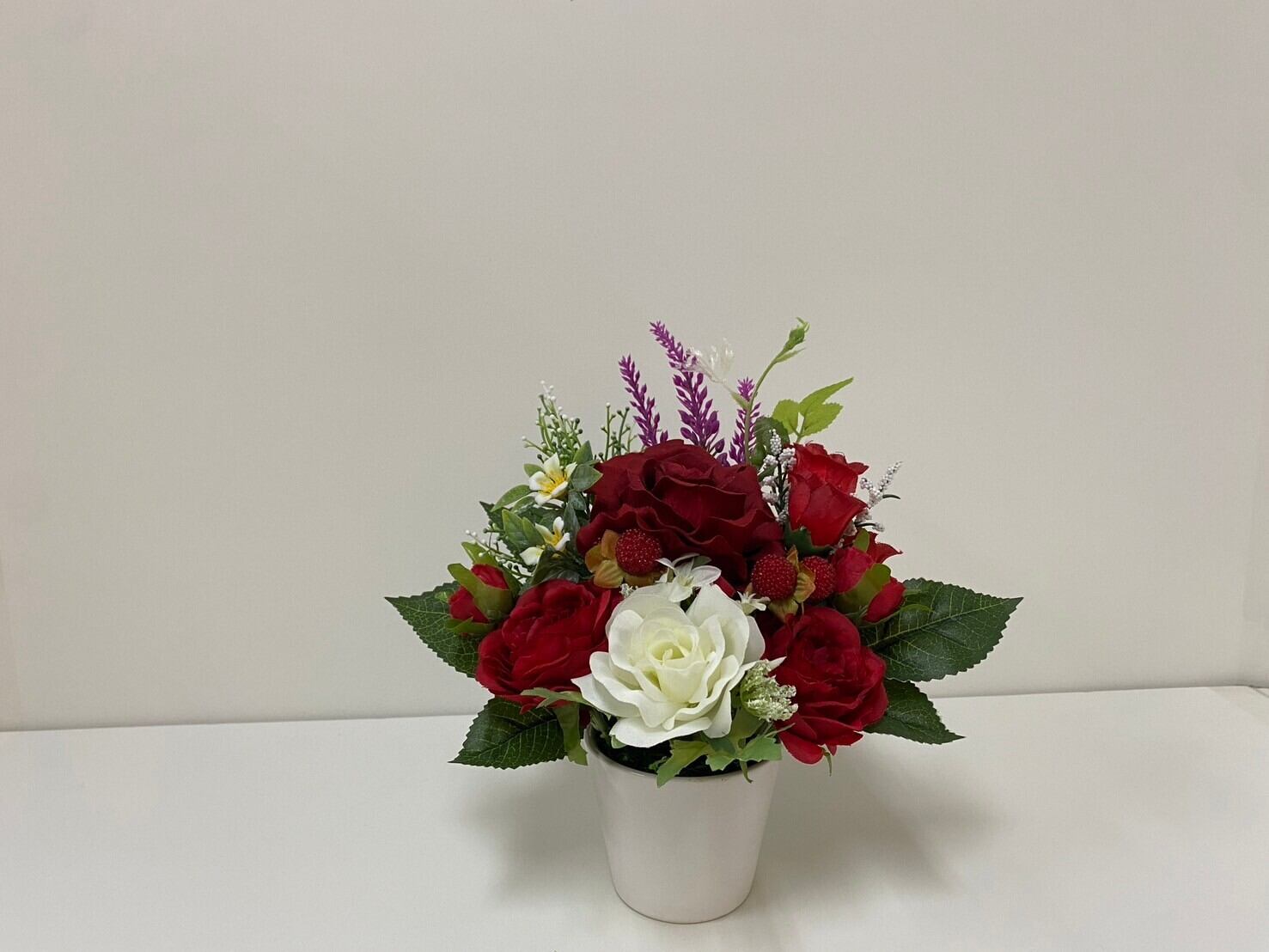 光触媒フラワーアレンジメント 置き型アソートレッド(サイズ20cm