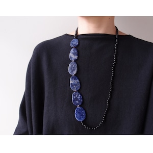 Sodalite × Black Onyx Long Necklace/ソーダライト×ブラックオニキス ロングネックレス