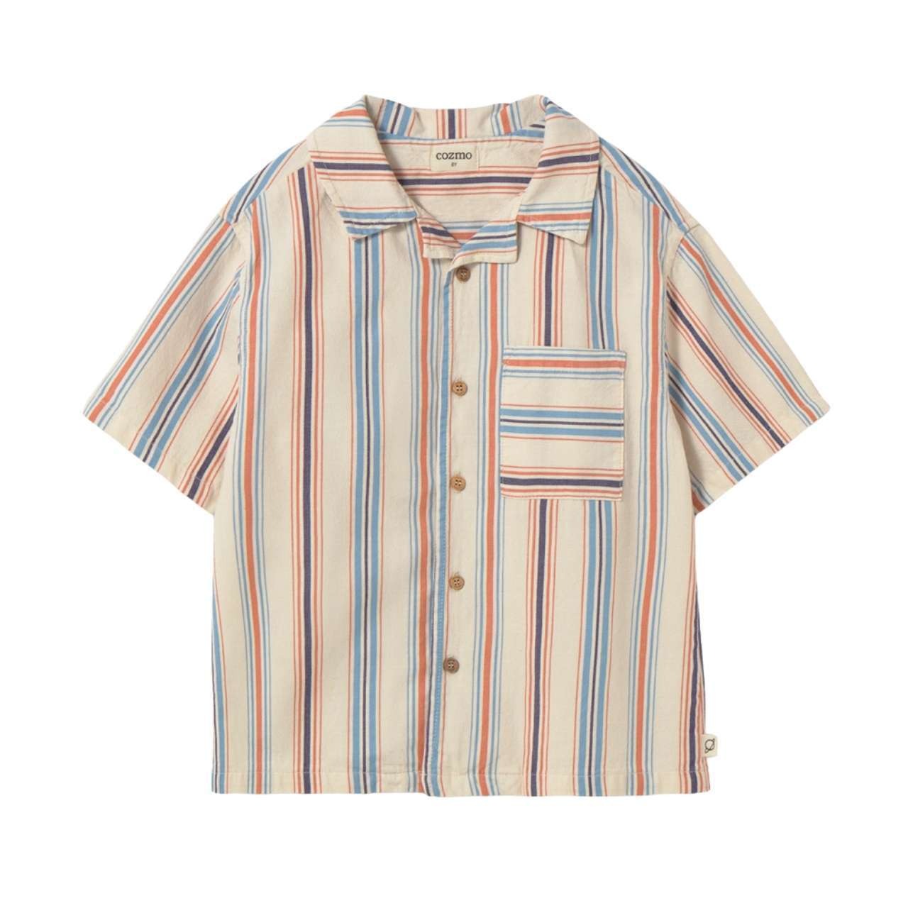 ＜COZMO＞Shirt Irol  ストライプ コットン シャツ (ivory striped) - 1