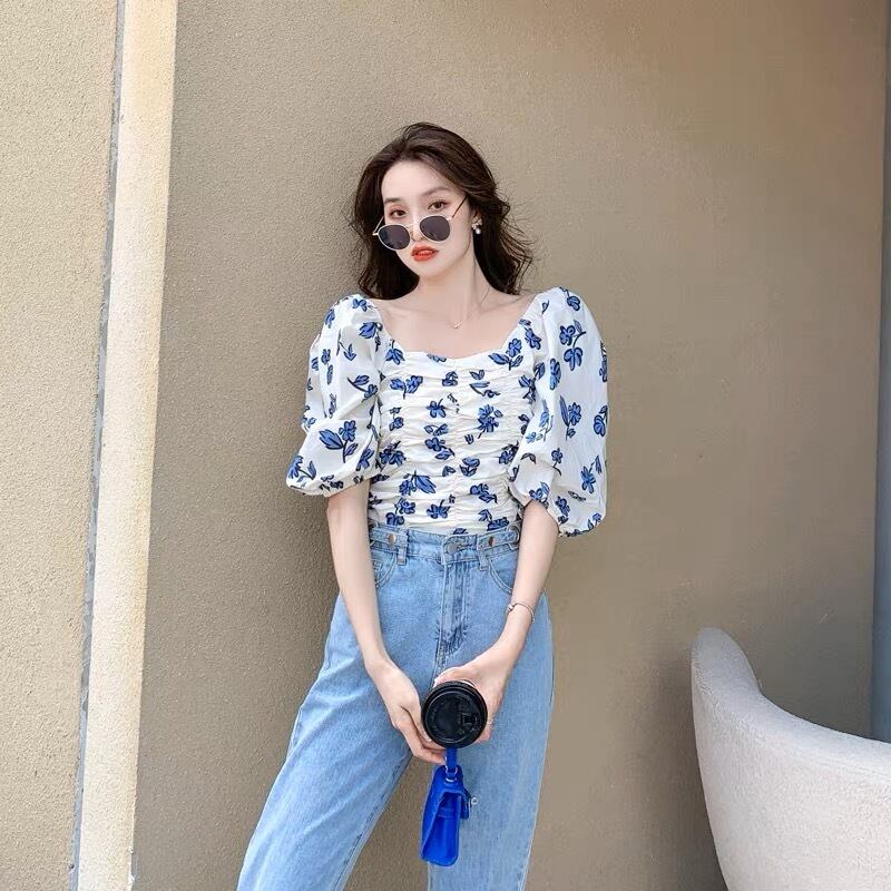 ブルー オフショルダー フリル トップス オフショルダー フリル ブラウス / ANY KIDS | ファッション通販