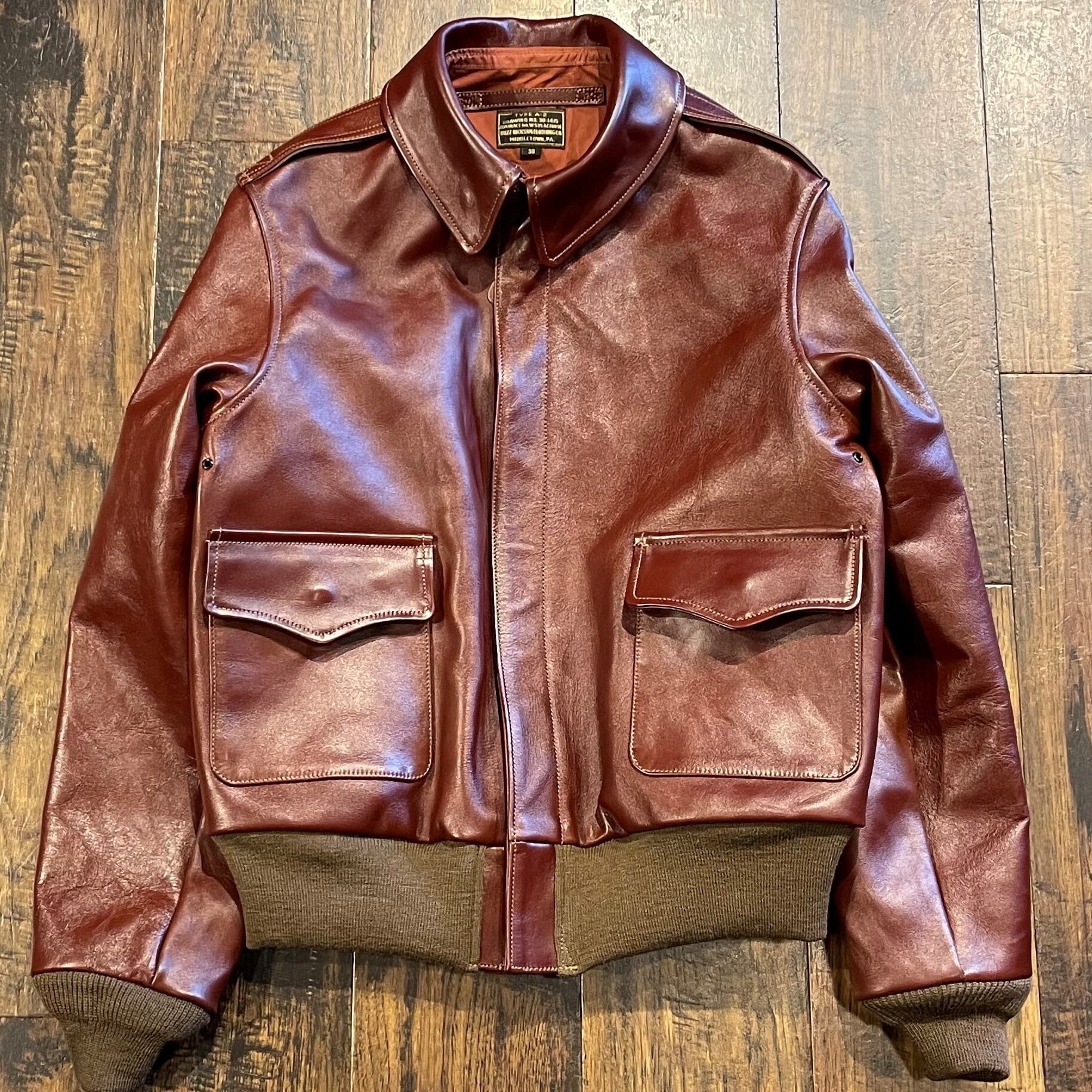 90s AS LEATHER WEAR A-2タイプレザーフライトジャケット