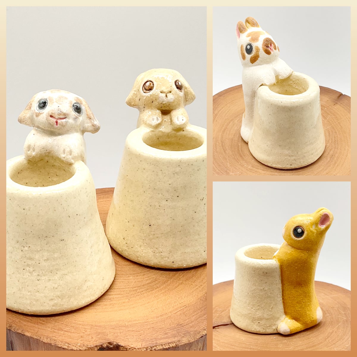 山野うさぎ うさぎのペン立て