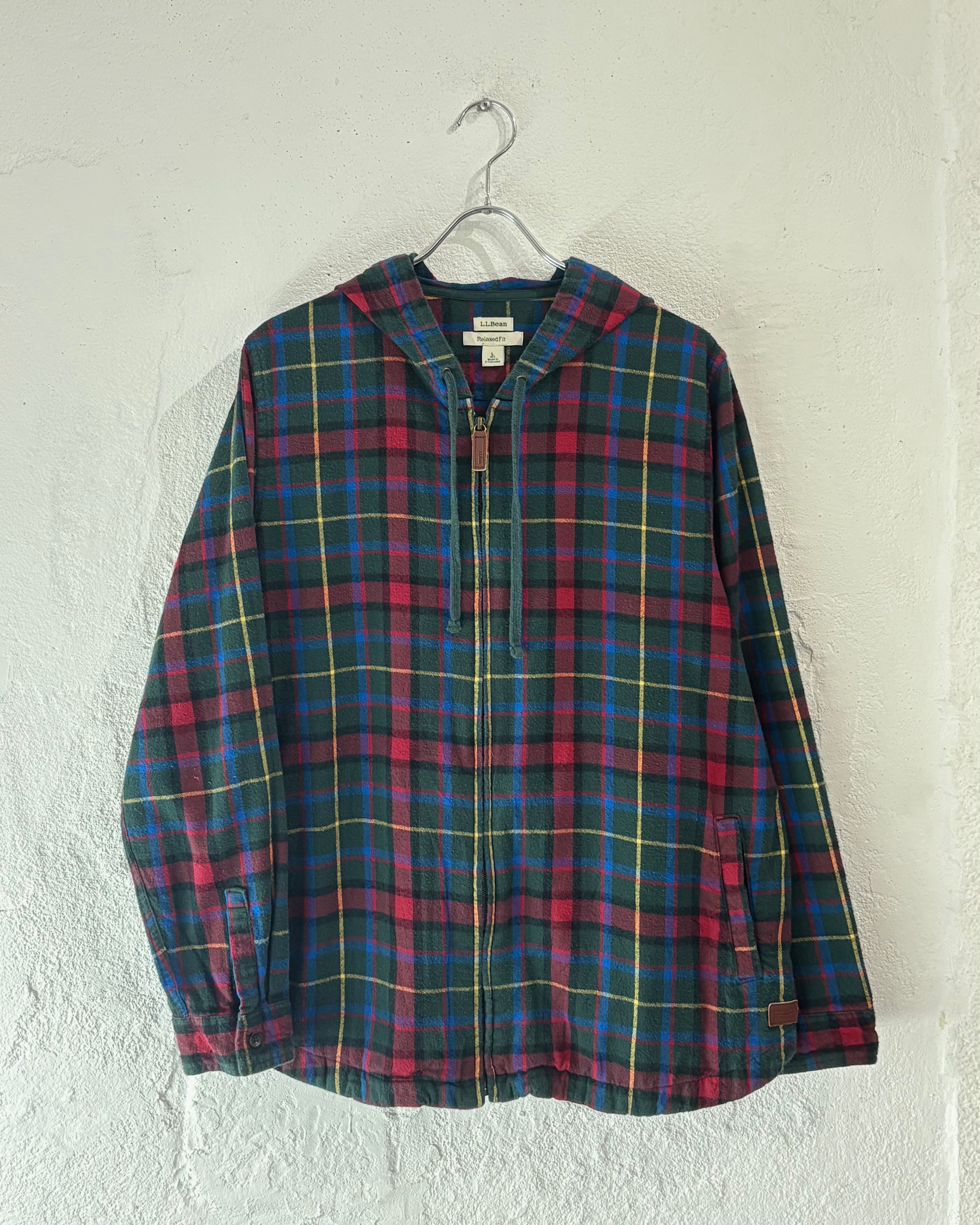 00s L.L.Bean Zip-up Plaid Flannel Shirt Parka
