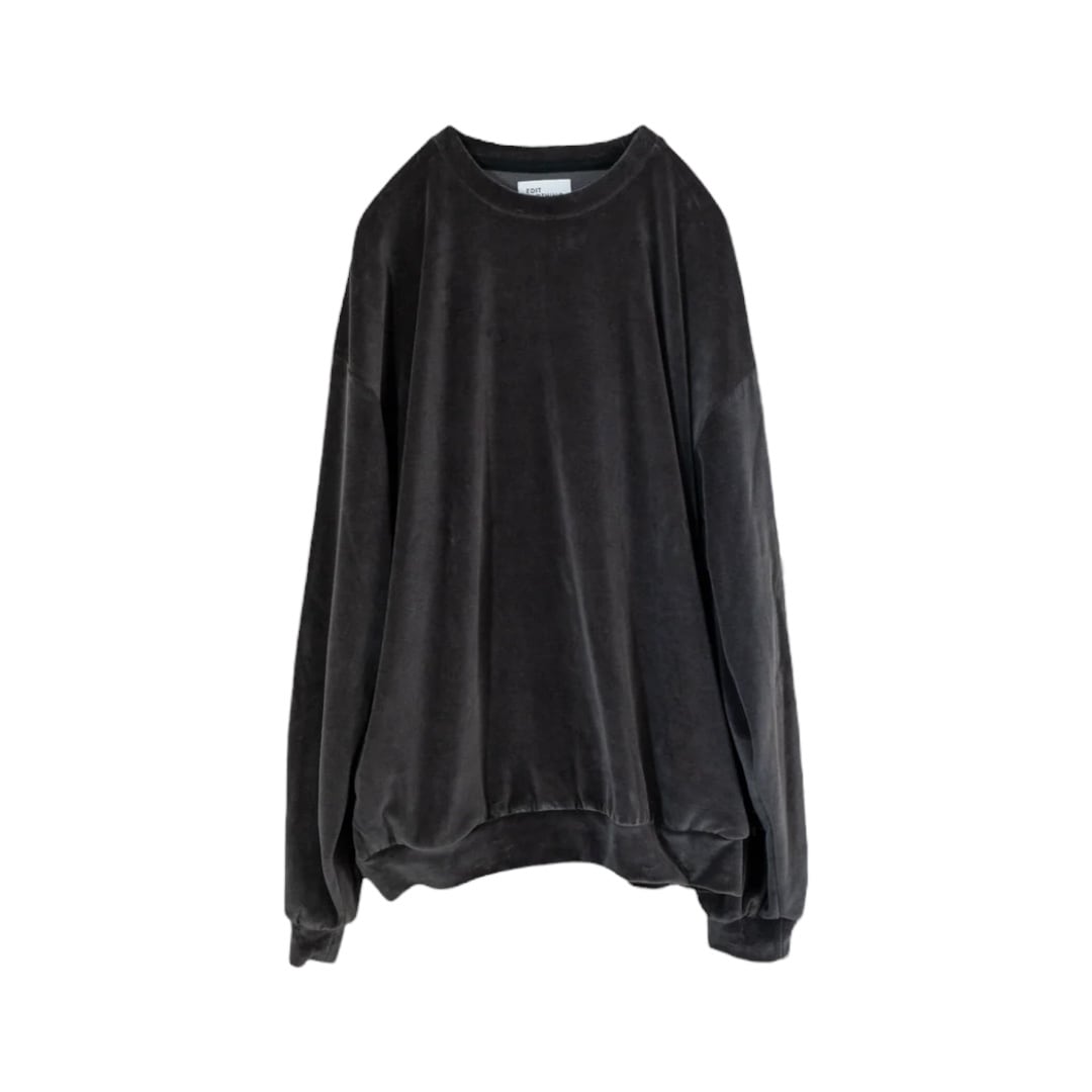 edit clothing DOZUME VELOUR SIDEPOCKET TRAINER / charcoal | SLOW
