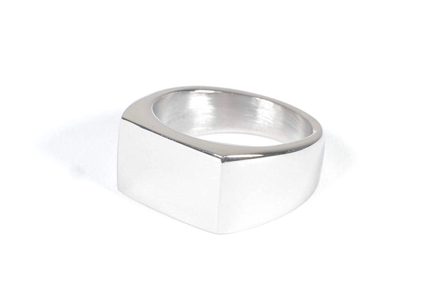 【316L half square signet ring】 / SILVER