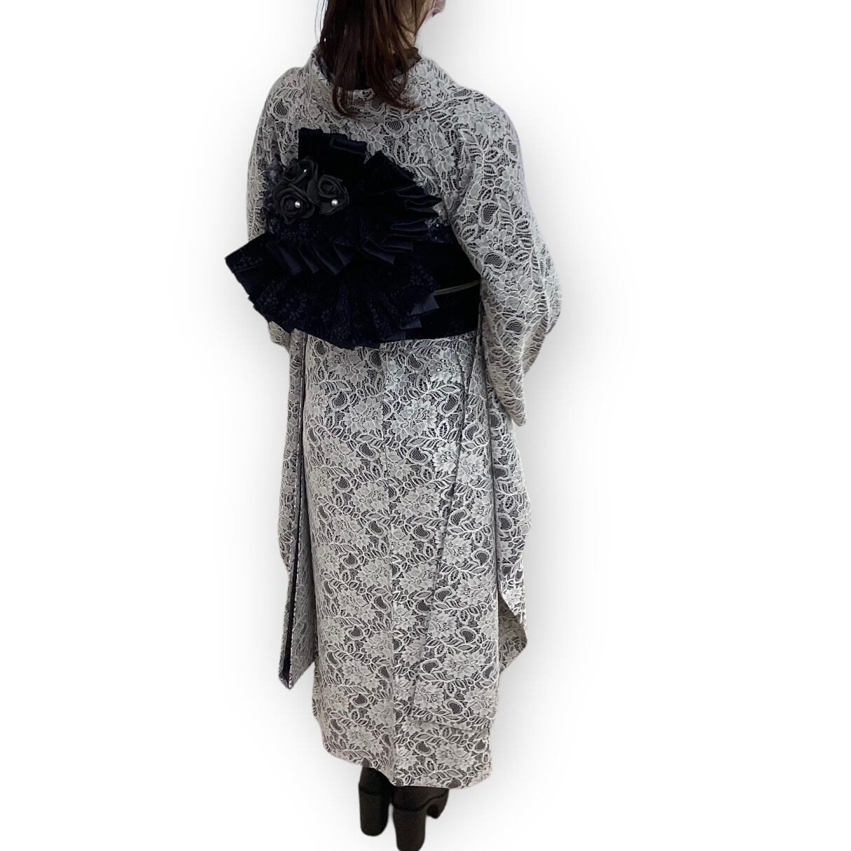 振袖/レース振袖/ブラック/単衣/新品お仕立て上がり/着物/ポリエステル 振袖/レース振袖/ブラック/単衣/新品お仕立て上がり/着物/ポリエステル