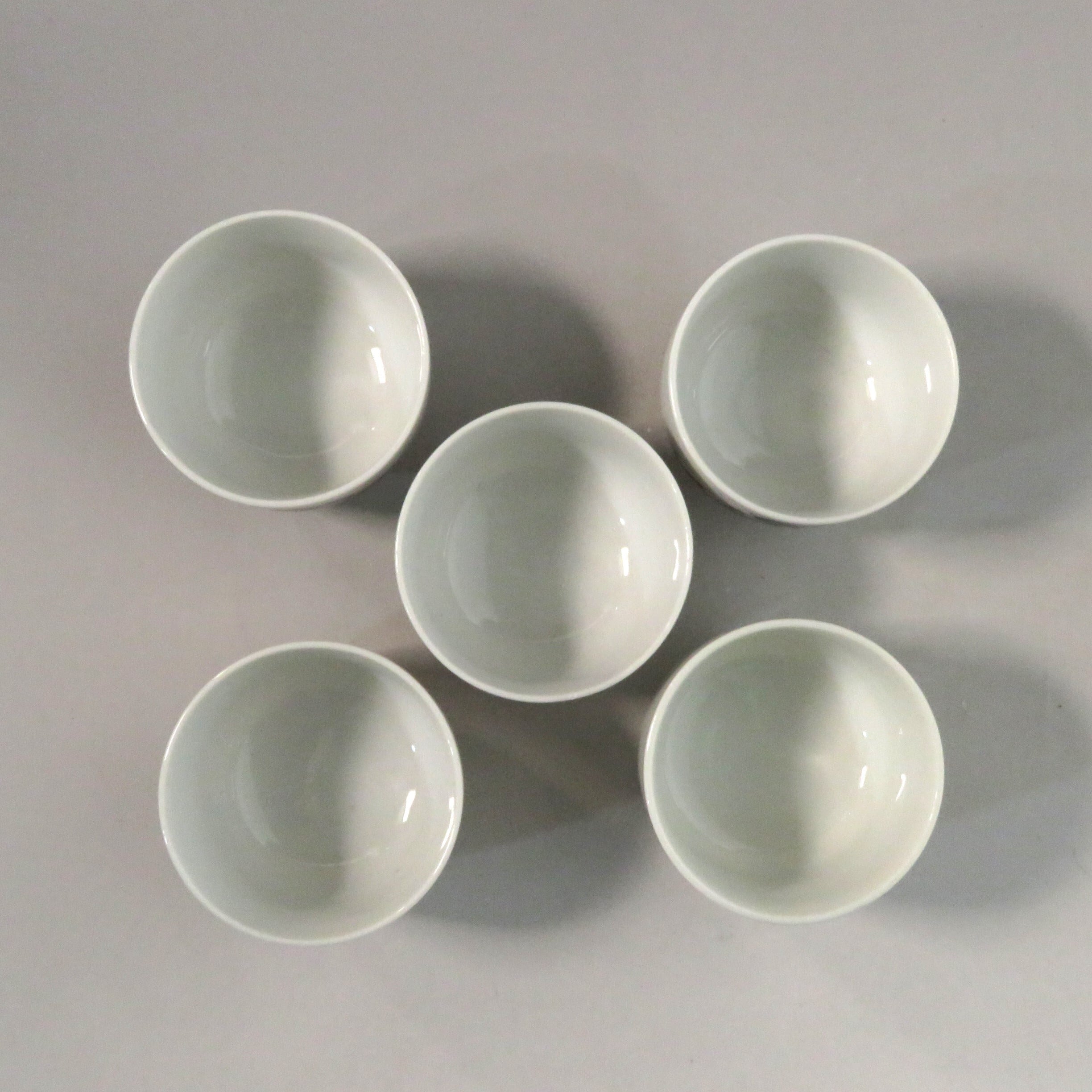 戦前 手描き 蔦文 小汲出し 5客 1930年頃 茶杯、ぐい呑、抹茶注ぎ分け