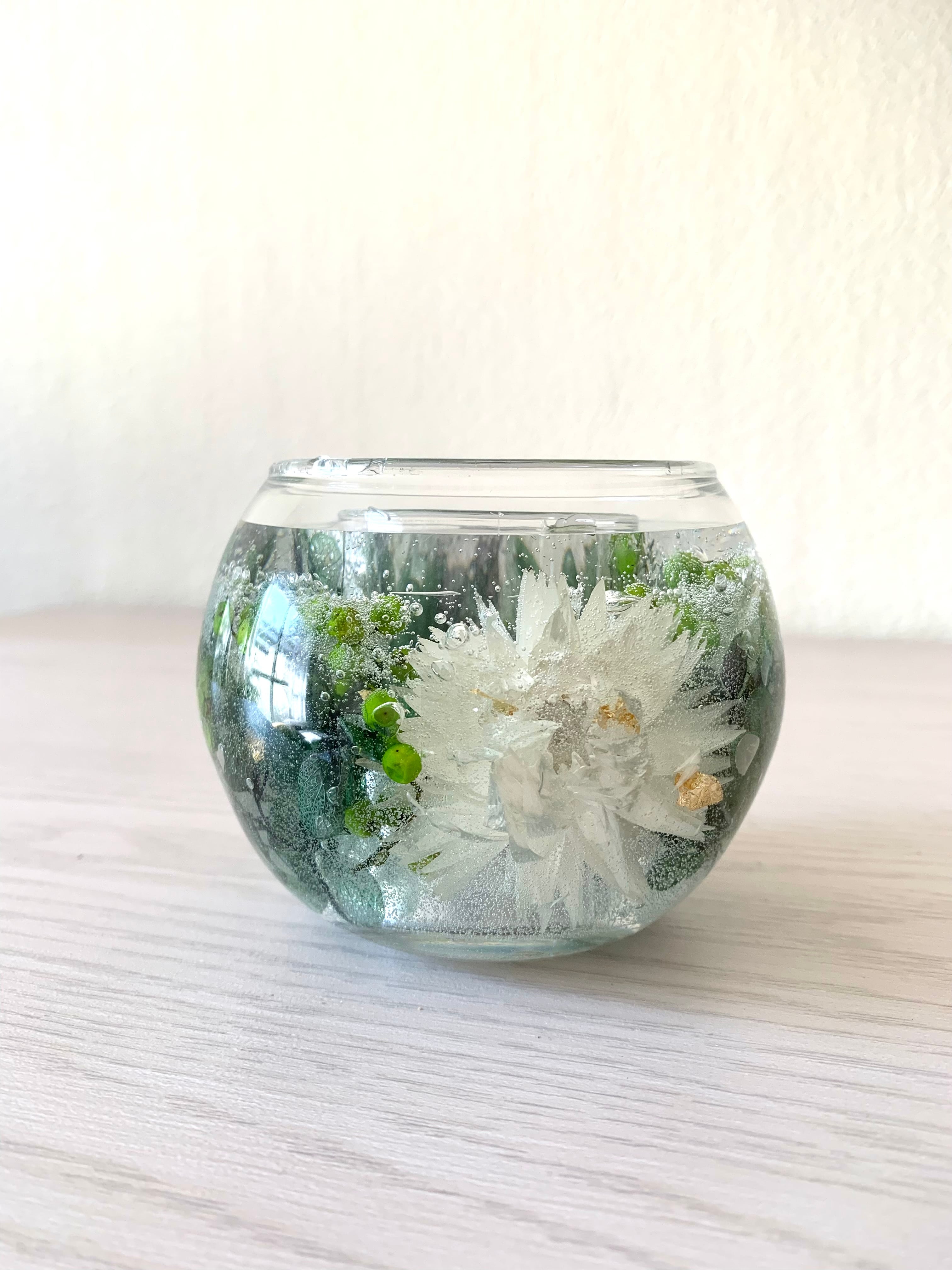 キャンドルホルダーアレンジ　幅50cm / 花 造花 フラワー フラワーアレンジメント きれい ジェルキャンドルホルダー～花と光の物語～ | Pay ID