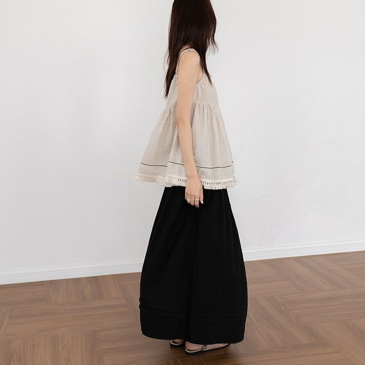 テンセルリネンタッセルAラインキャミソール 2color [am03863] | amgot