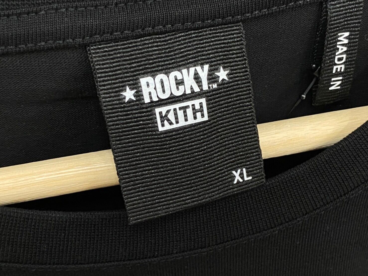 KITH × ROCKY V VINTAGE TEE XL BLACK KH030156-001 57524