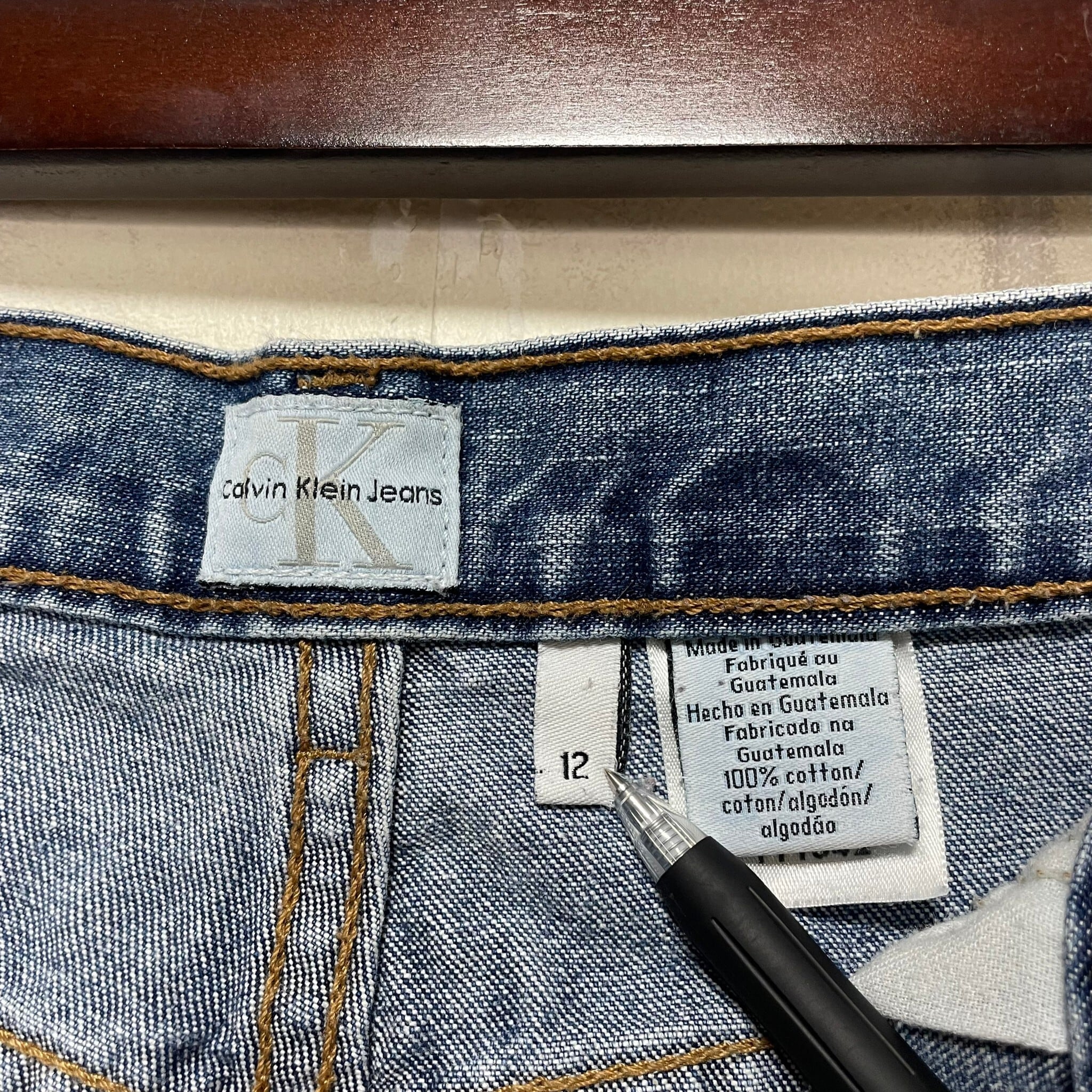 W36×L30】Calvin Klein デニムパンツ コットン100% 革パッチ | 古着屋 