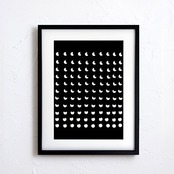 Lunar Rhythm Grid｜モノクロの月相パターンアート 神秘的でスタイリッシュな壁掛けポスター  北欧インテリアA2ポスター