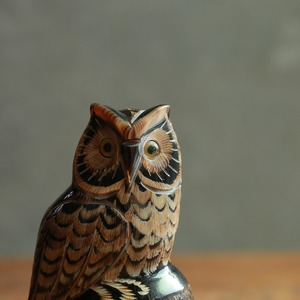 水牛の角で作られたフクロウ 10