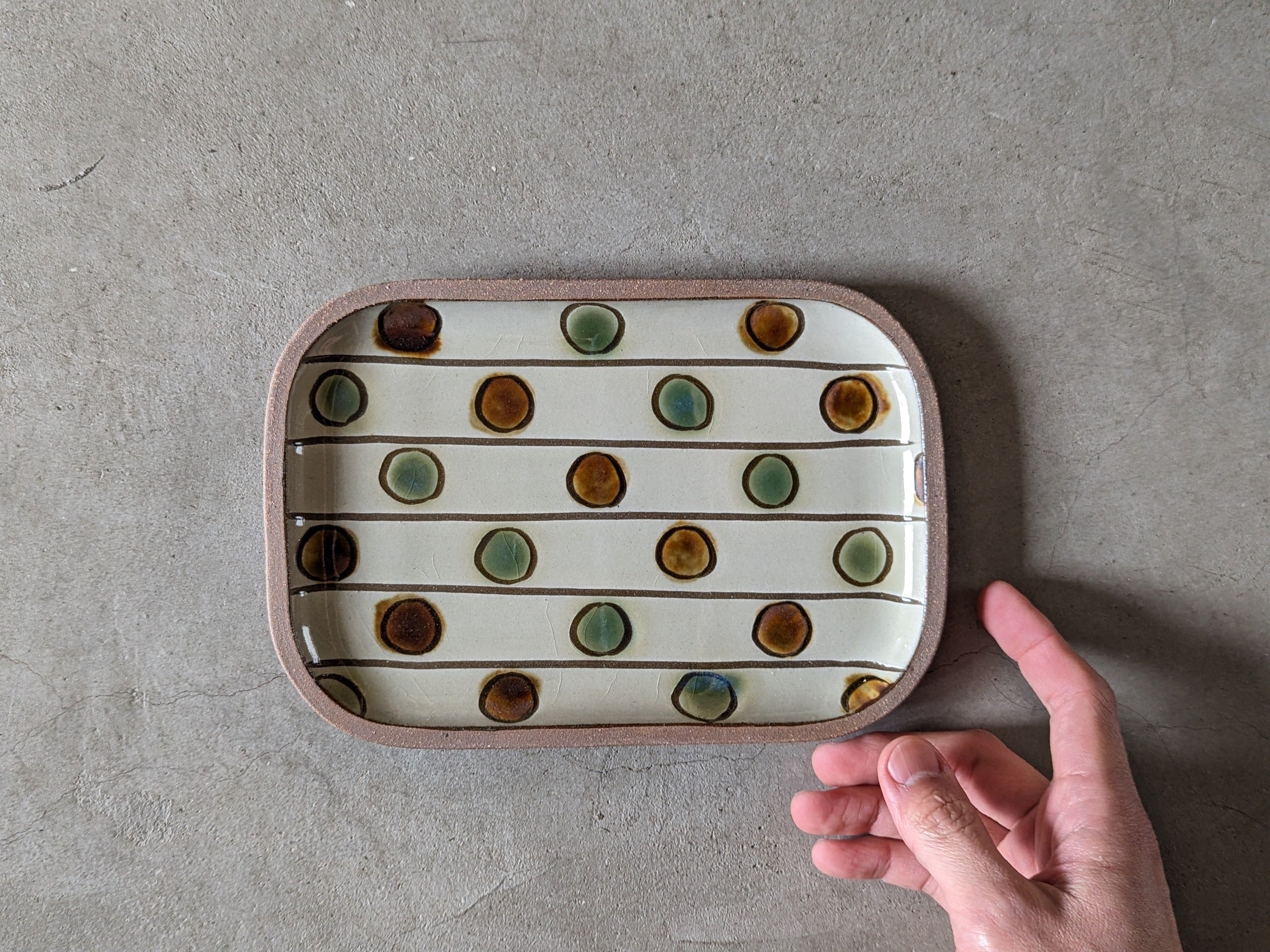 やちむん 角皿中 / ガーランド マル | 一翠窯