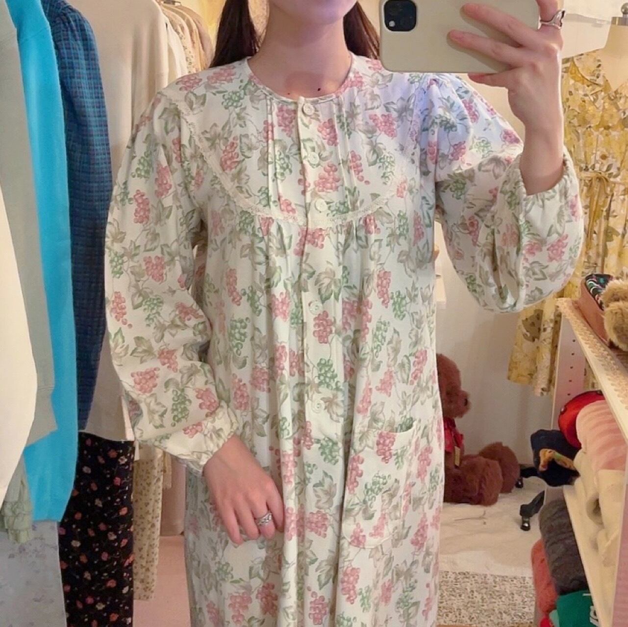 grape leaf neglige one-piece