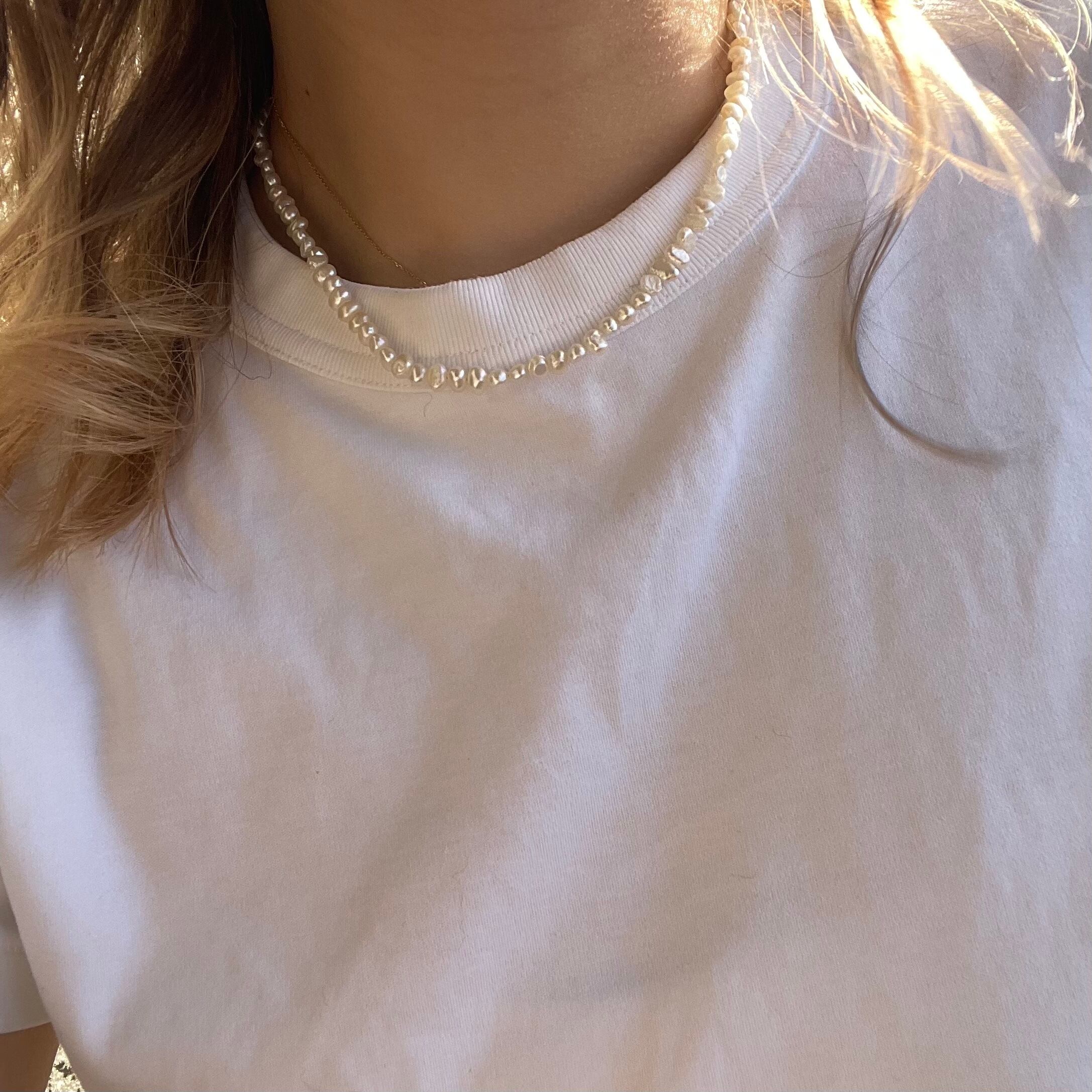 再入荷】 cross × pearl necklace / クロス×パールネックレス | navy