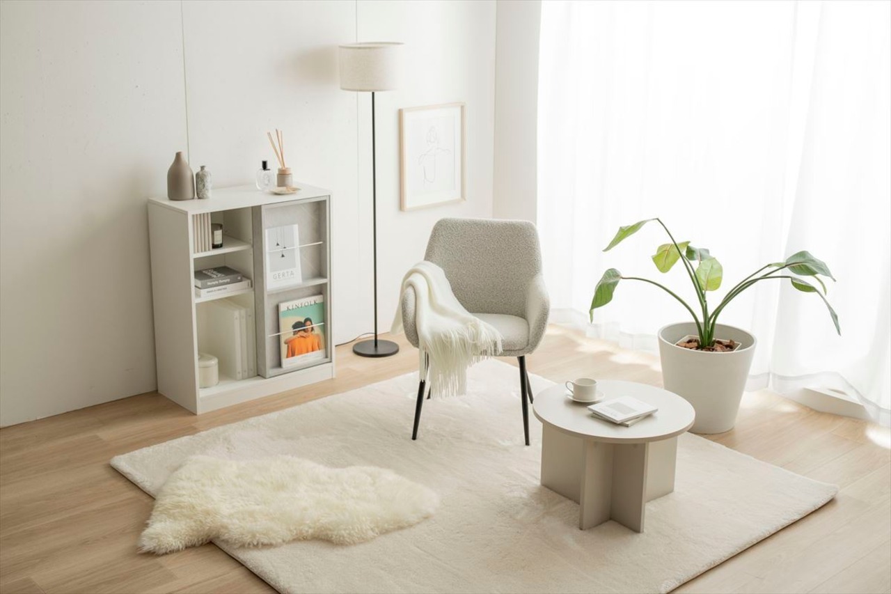 【単品】Mousse 高級感漂うブークレ素材が特徴のアームチェア