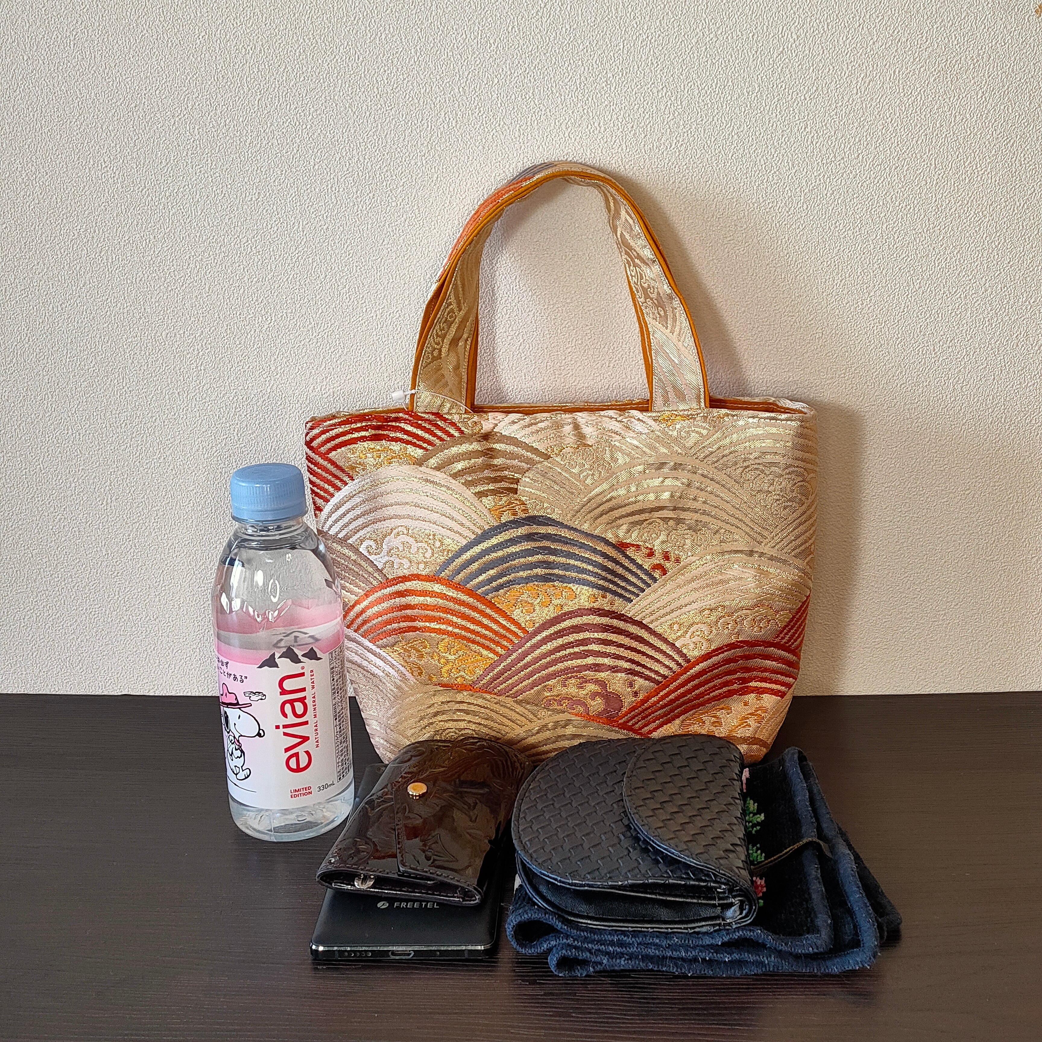 43 正絹 青海波 帯バッグ 着物 日本製 ハンドメイド -Handmade 43 正絹 青海波 帯バッグ 着物 日本製 ハンドメイド -Handmade