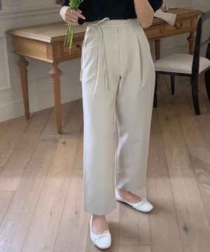 《即納商品》side ribbon slacks (cream / blue /  black)