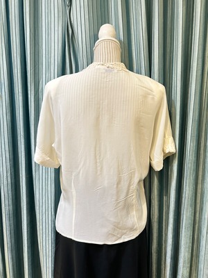 40's vintage white lace rayon blouse