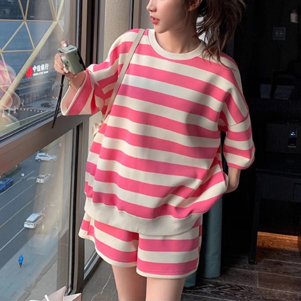 ❣️archivio ボーダーセットアップ❣️可愛いです❣️ ボーダーセットアップ ショートパンツセットアップ レディース