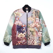 【BJK-M0027】Msize再構築リバーシブル着物ボンバー KIMONO REVERSIBLE BOMBER JACKET