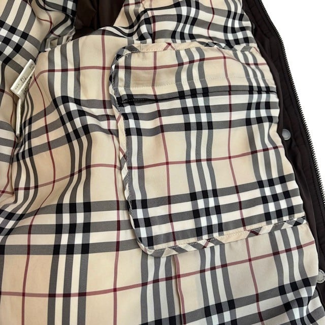 極美品■バーバリーロンドン　ノバチェック裏地　ダウンジャケット　ブラウン 極美品□バーバリーロンドン ノバチェック裏地 ダウンジャケット