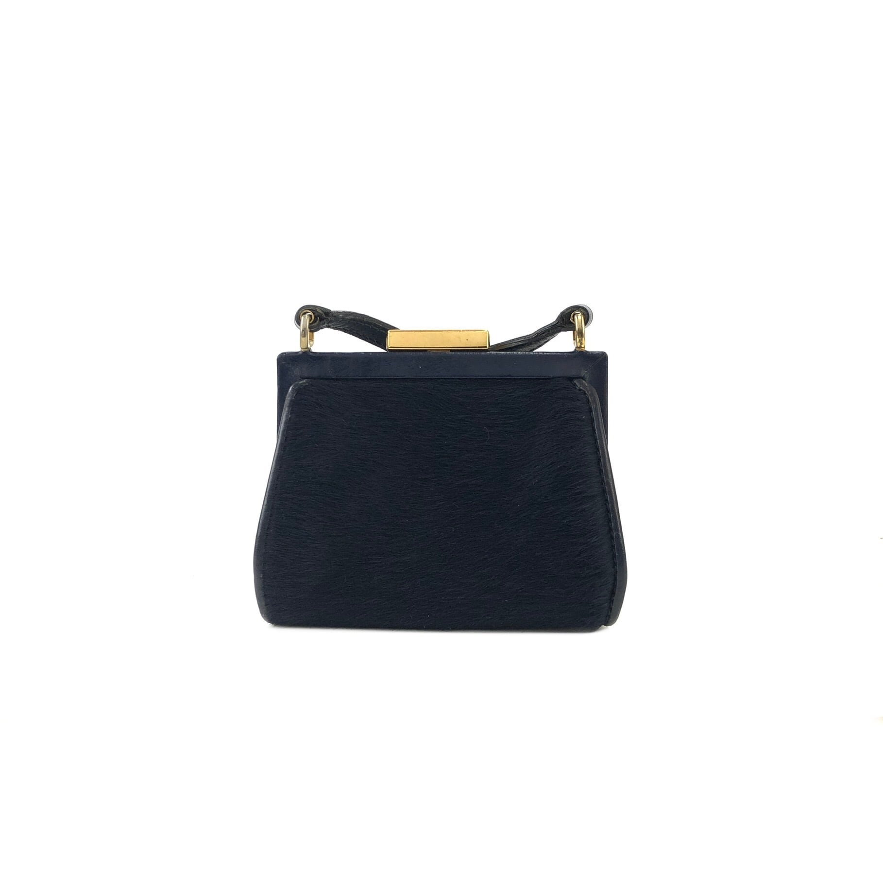 希少訳あり】GUCCI グッチハラコ ミニ がま口ポーチ財布ネイビー