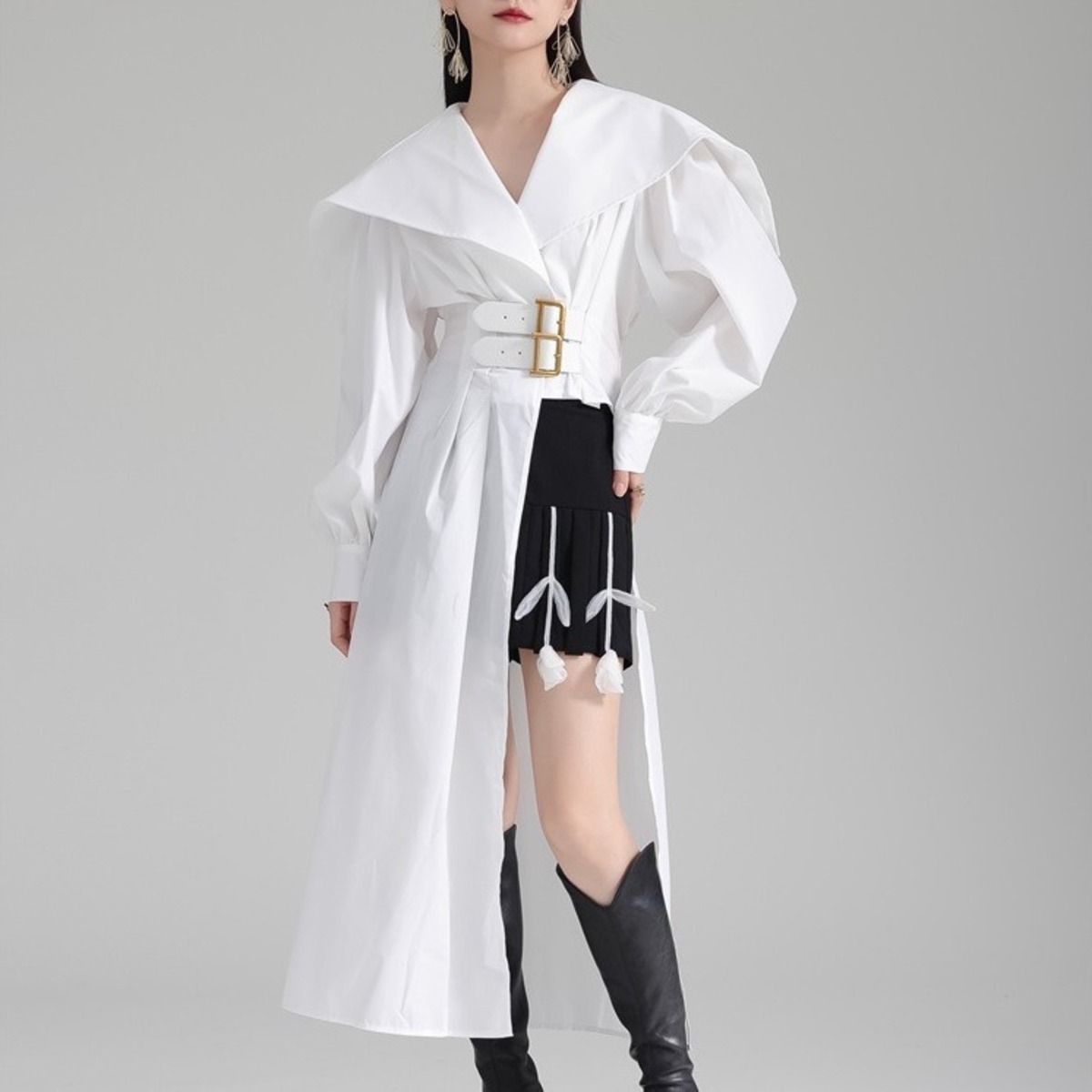 ワンダフルワールド ピンタック セーラーカラー たくし上げ オーバー  