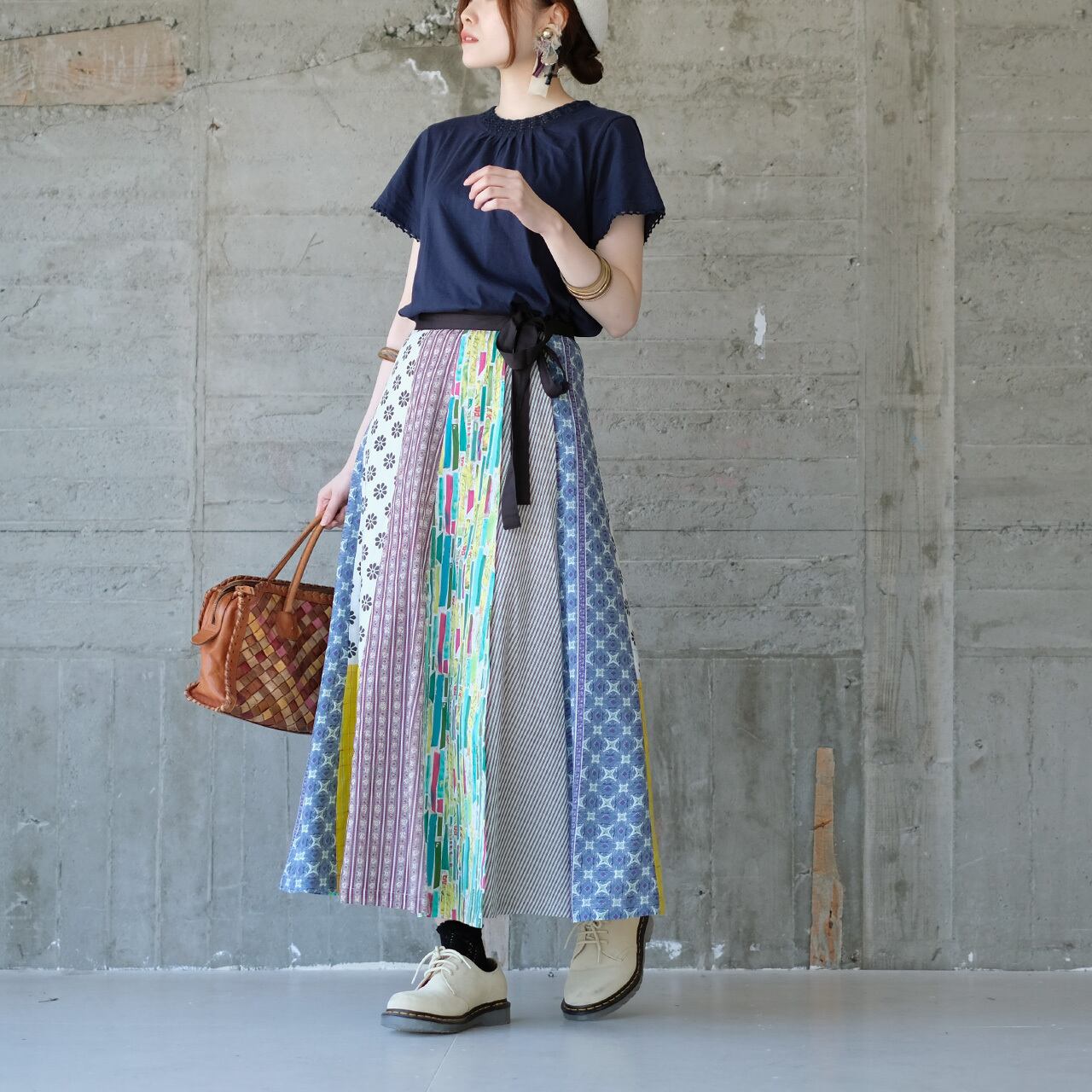 装いに彩りを♪ラップパッチワークスカート（22s-23）パターンD ver3