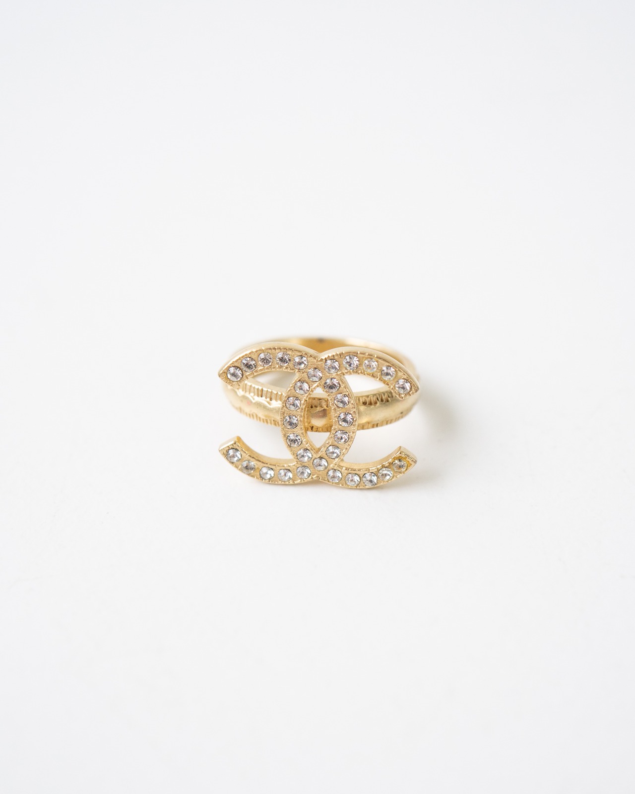 〈CHANEL〉CC Mark Rhinestone Ring 2009AW
