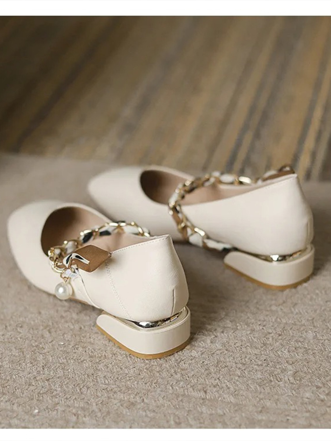 【0295】Scarf Strap Low Heel Shoes