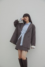 DU250709 Herringbone Over Size Jacket 【set up可】【残り4点】