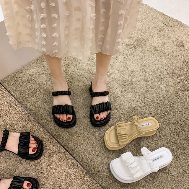 サマーサンダルミュール 靴 シューズ 夏物 フェイクシューズ57603290864