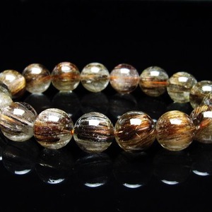 キャッツアイルチルクォーツ ブレスレット 12mm ルチルクォーツ ブレス 一点物 メール便可 [M便 1/10] 111-45797
