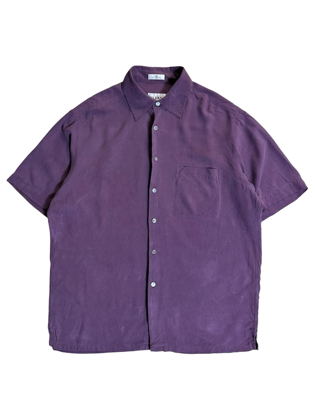 ALFANI 100% Silk Short Sleeve Shirt M