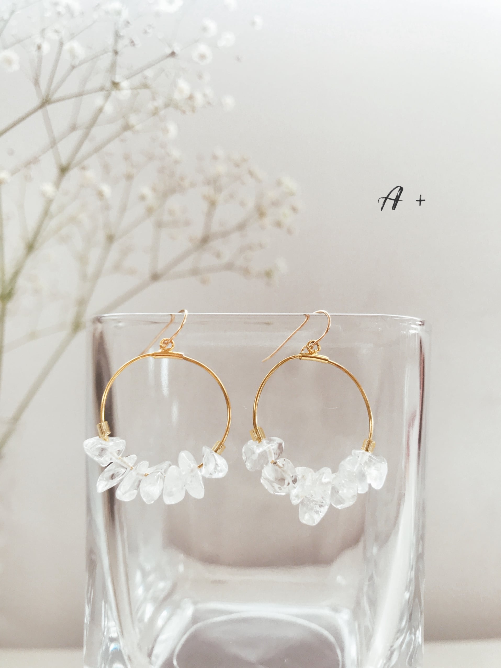 14KGF】◇四角2連ピアス／イヤリング | ハンドメイドアクセサリー