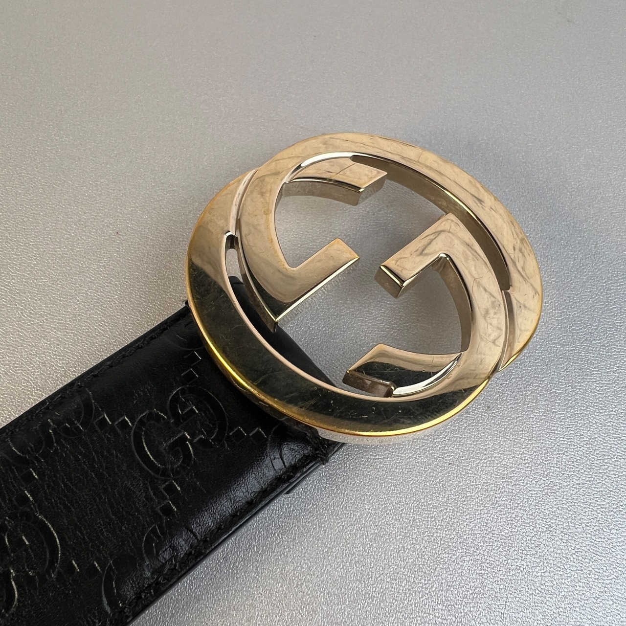 GUCCI グッチ GG レザー ベルト ブラック A-10373