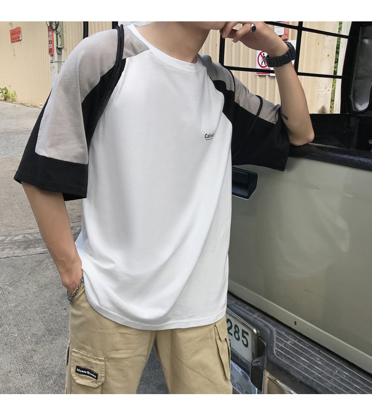 全2色 Tシャツ カットソー ロゴ カジュアル ラグラン おしゃれ