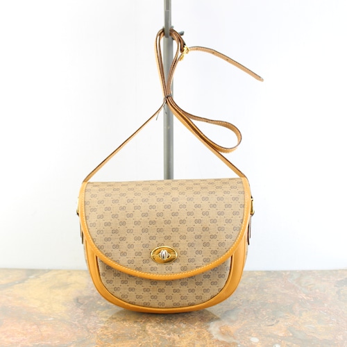 .OLD GUCCI GG PATTERNED TURN LOCK SHOULDER BAG MADE IN ITALY/オールドグッチGG柄ターンロックショルダーバッグ 2000000064321