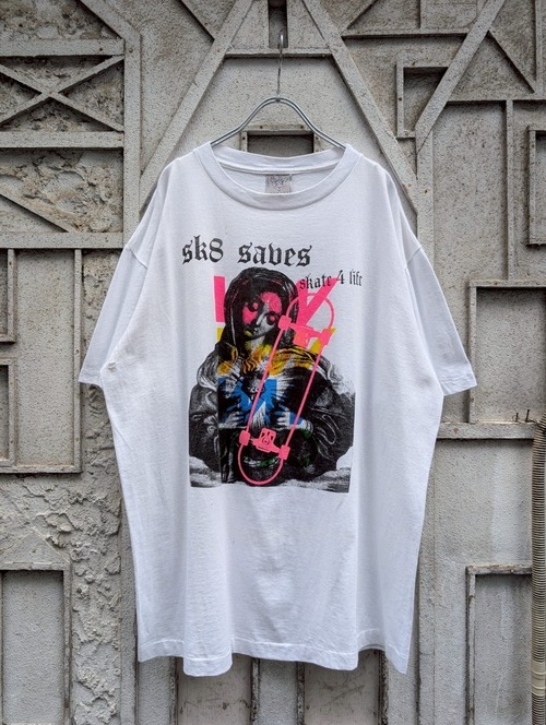 "ST. MARIA × SKATEBOARDING" graphic tee / made in USA
