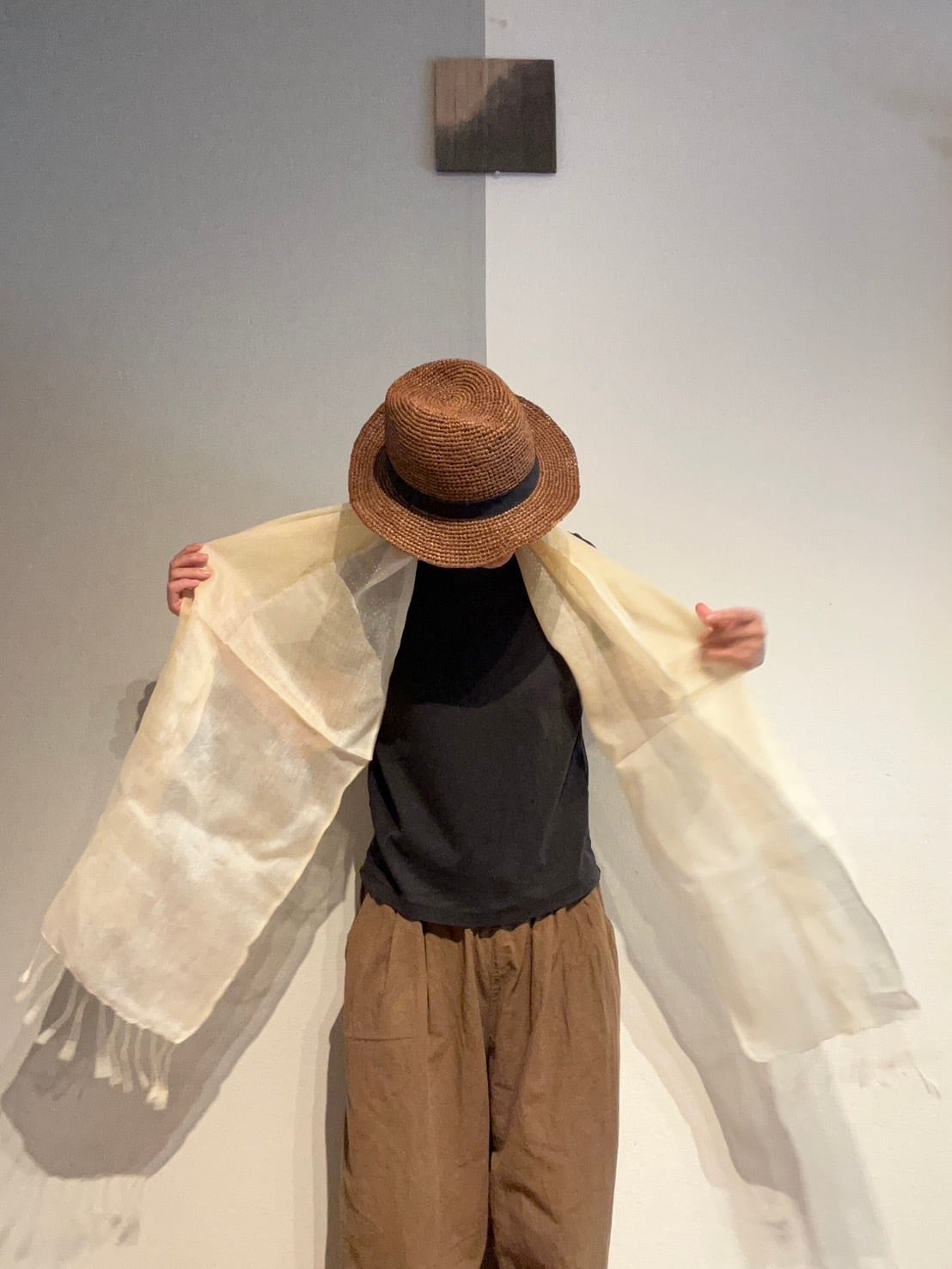 ”大地を纏うストール”  ふんわり軽い定番シルクストール(岩国鎮守の山の土染め)