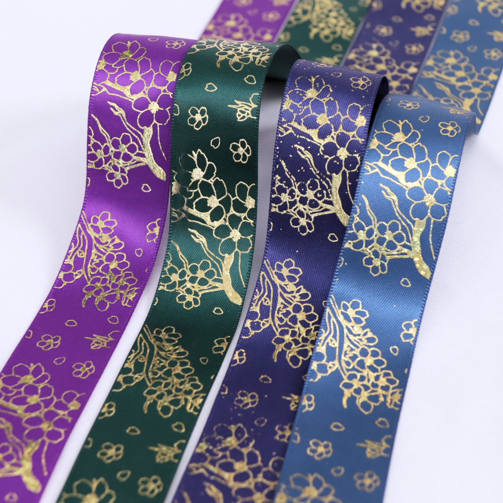 ハンドメイド素材 リボン 25幅　柄入りサテンリボン ドット柄・ハート柄