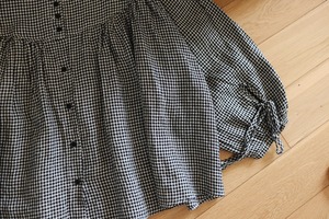 まるヨークチェックルーズブラウス12-109