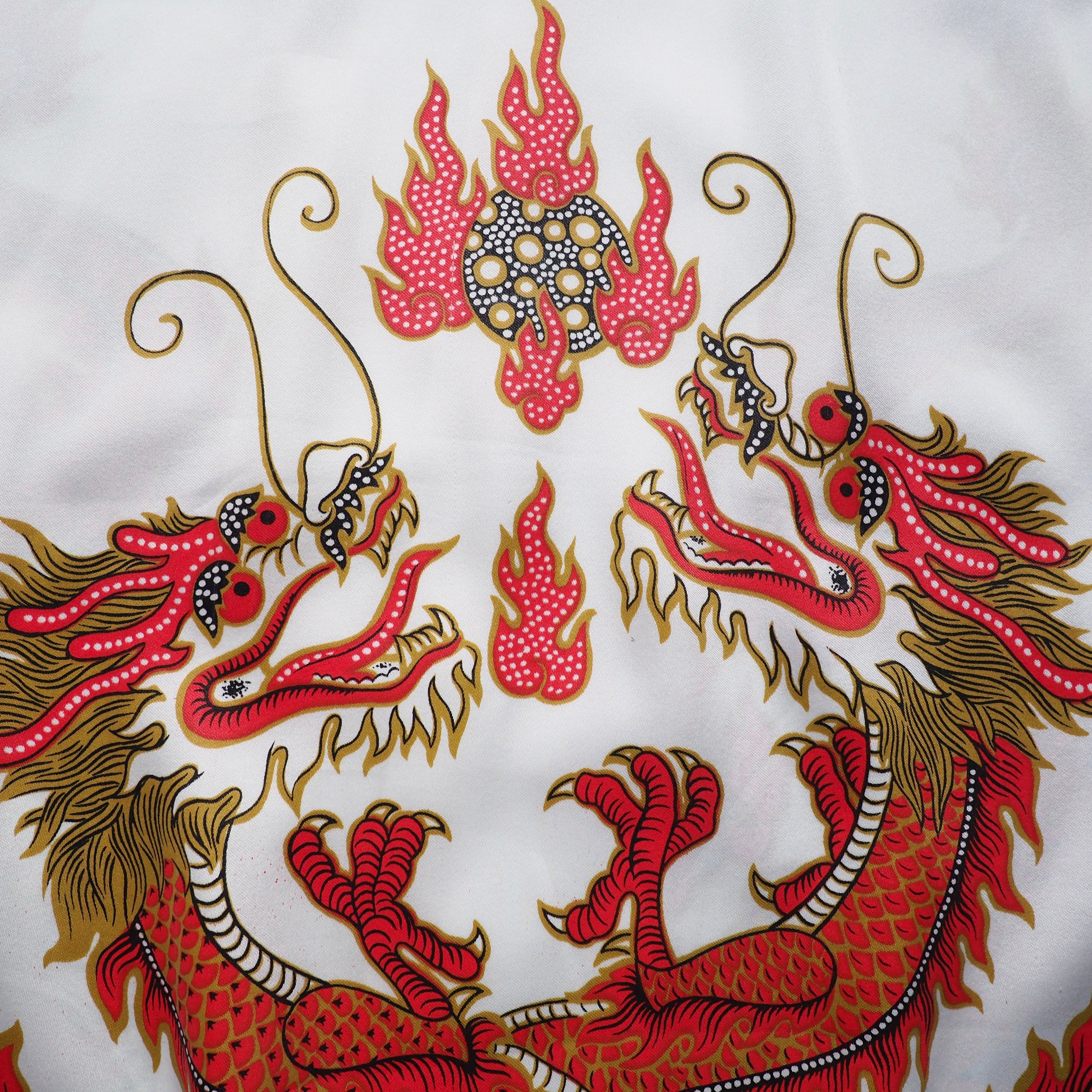 ” Monas Boutique ” Doragon printed vintage loose Open collar SS shirt