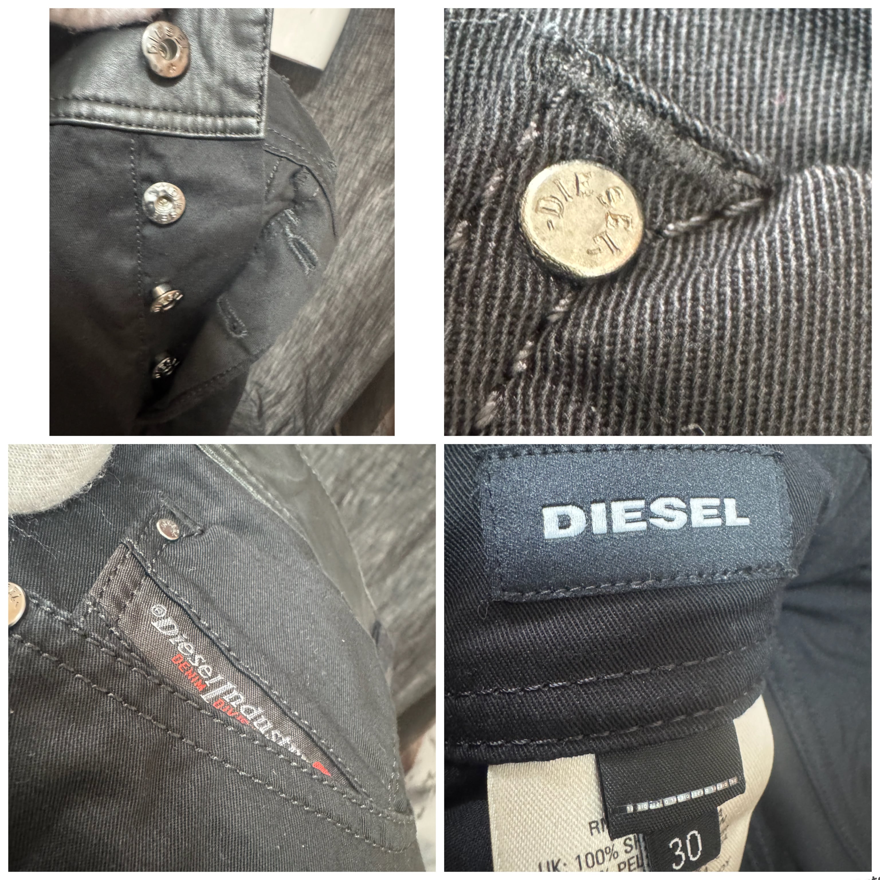 DIESEL ラムレザー レザー切り替えバイカーパンツ ブラック 黒