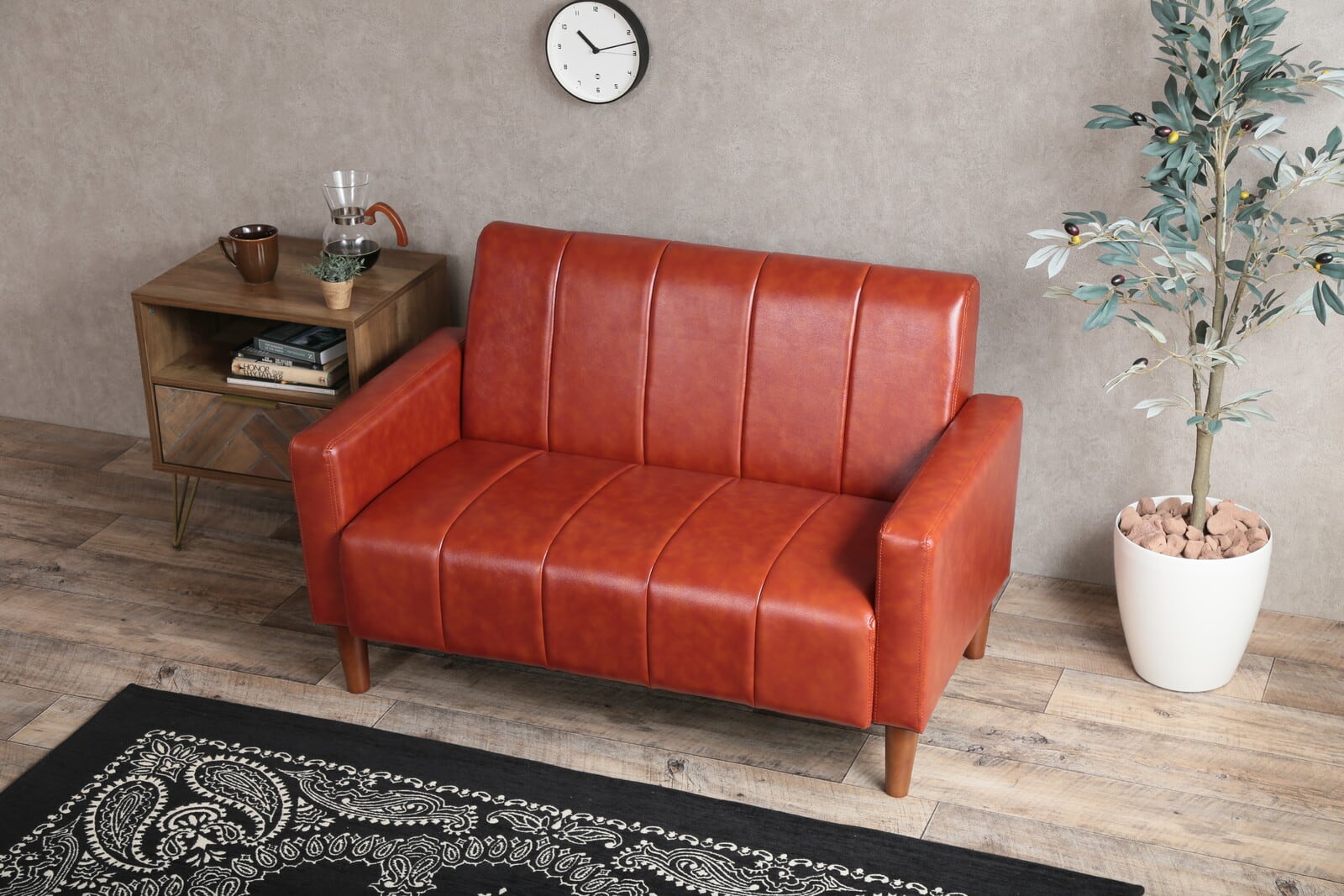 新品 送料無料 Theo 2人掛 PVCレザーソファ Theo 2人掛 PVCレザー