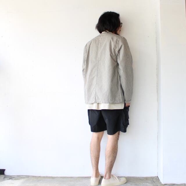 HARVESTY ヒッコリーノーカラーアトリエジャケット No Collar Atelier